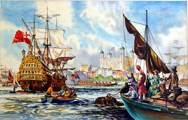 Tower of London and the River Thames (Original) (Signed)