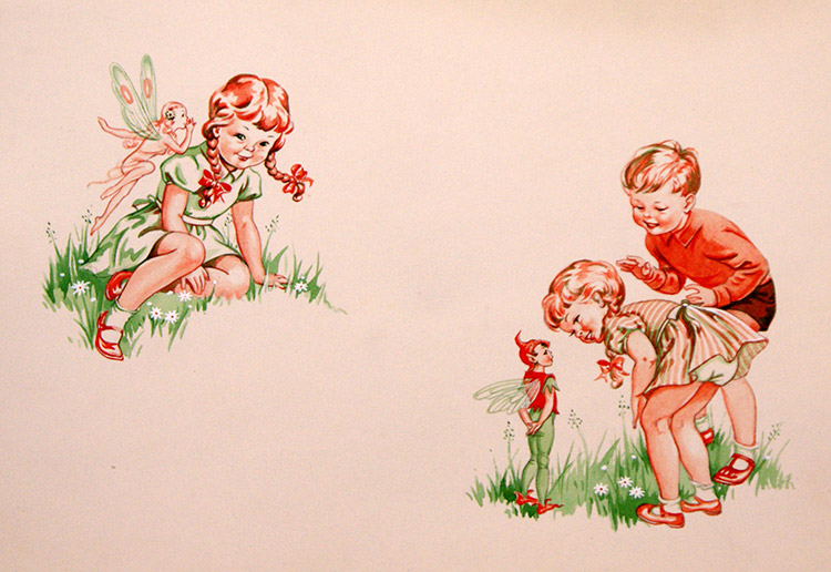 Fairies (Original) by E V Abbott at The Illustration Art Gallery
