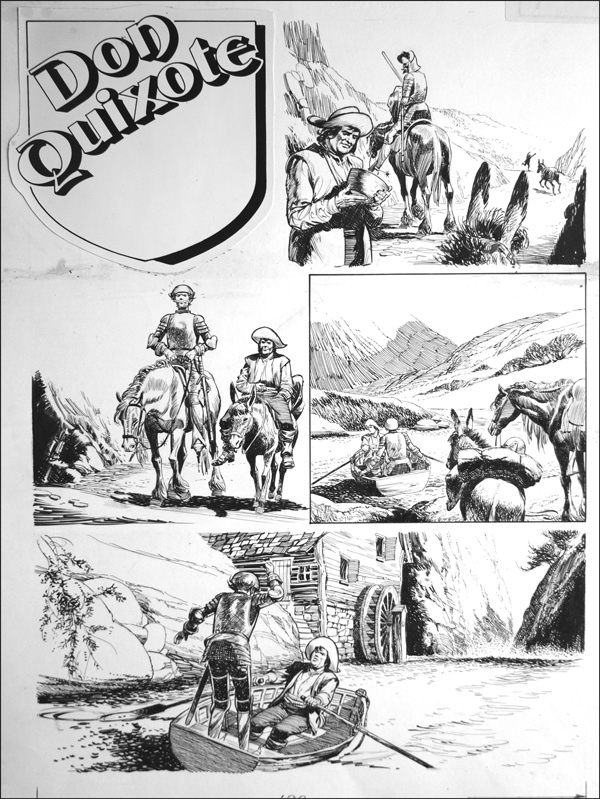 Don Quixote - Goes Over the Edge (TWO pages) (Originals) by Don Quixote (Bill Baker) at The Illustration Art Gallery