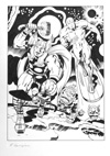 The Mighty Thor and Silver Surfer (Original) (Signed)