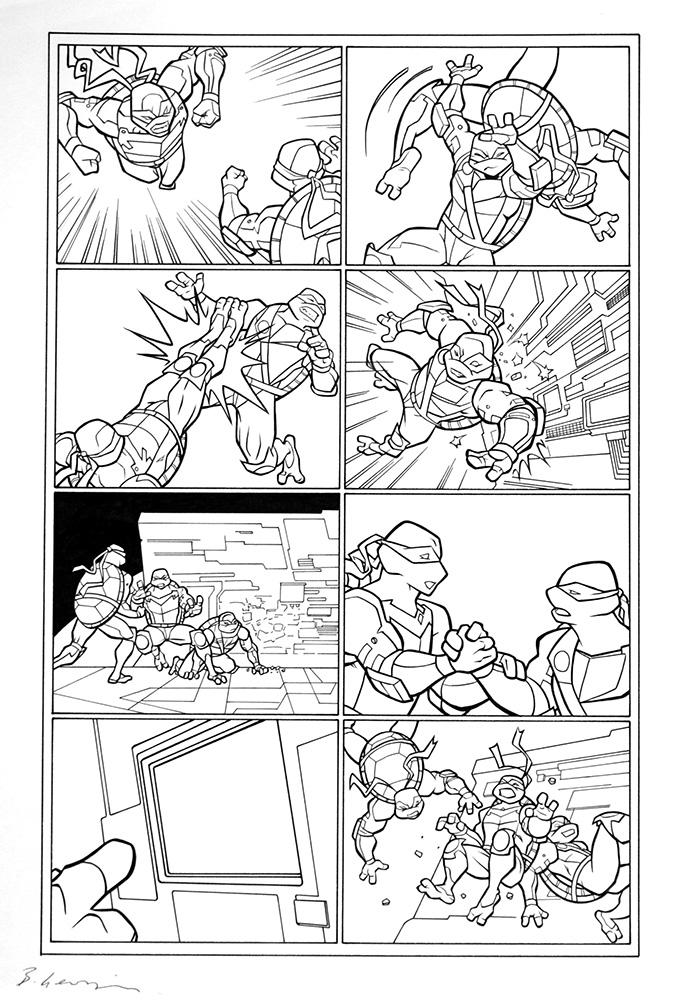 Teenage Mutant Ninja Turtles page 7 (Original) (Signed) art by Teenage Mutant Ninja Turtles (Bambos) at The Illustration Art Gallery