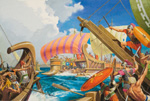Rome's First Sea Battle at Mylae (Original) (Signed)