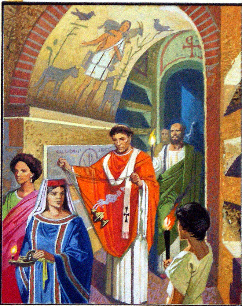 Early Christians in Rome (Original) art by Severino Baraldi Art at The Illustration Art Gallery