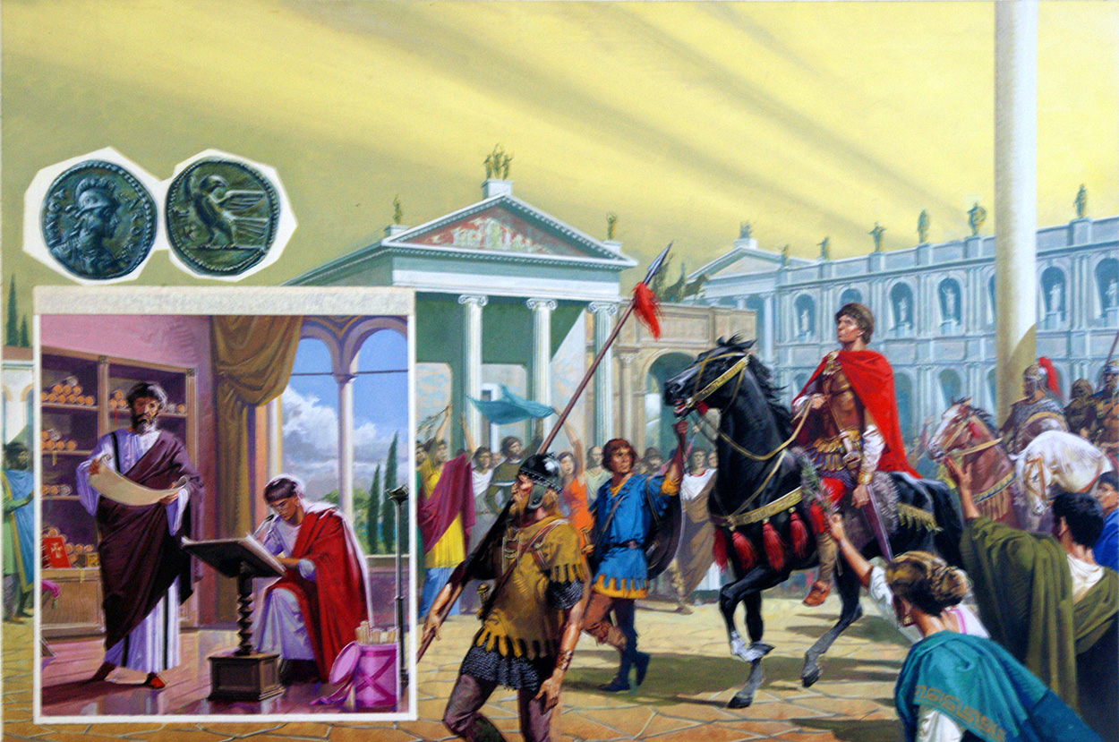 Theodoric enters Rome (Original) art by Severino Baraldi Art at The Illustration Art Gallery