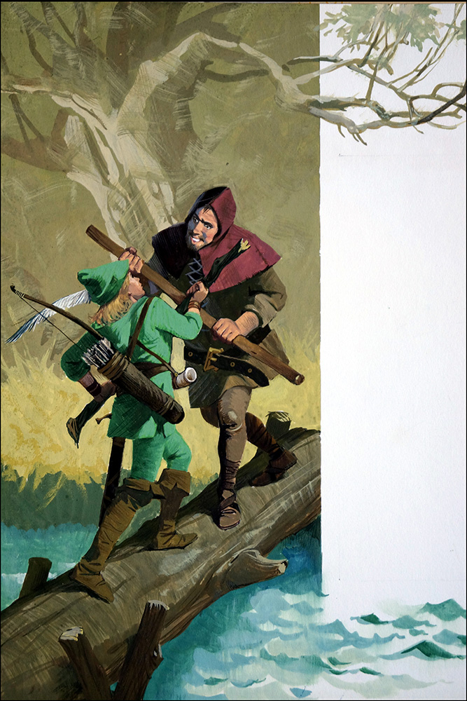 Robin Hood Battles Little John (Original) art by Robin Hood (Baraldi) at The Illustration Art Gallery