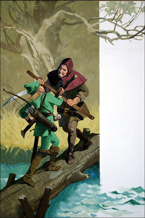 Robin Hood Battles Little John (Original) by Robin Hood (Baraldi) at The Illustration Art Gallery