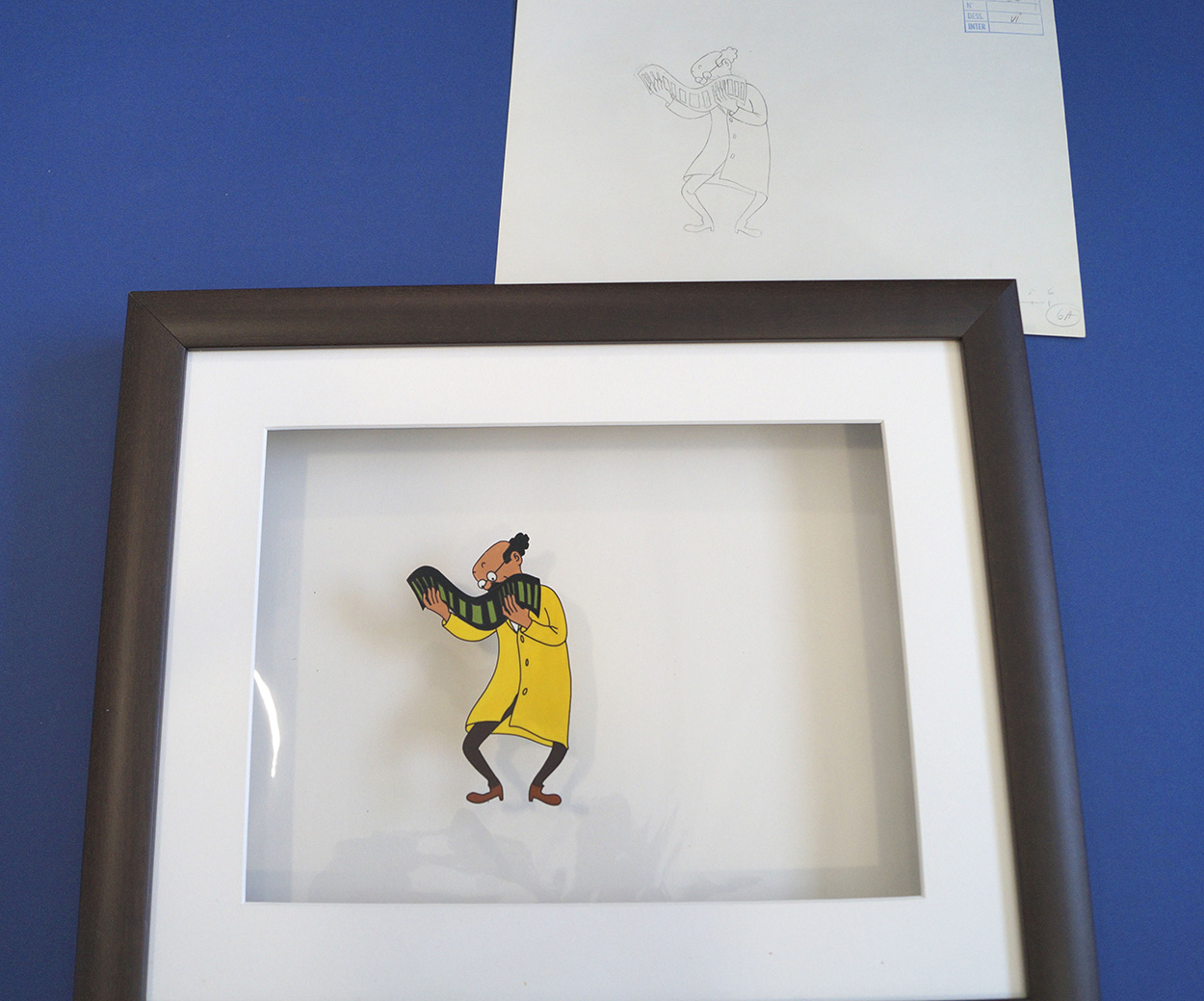 Professeur Tournesol Cel and Drawing (Original) art by Tintin at The Illustration Art Gallery