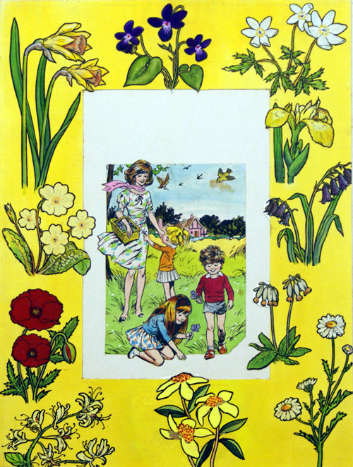 Picking Flowers (Original) by Jesus Blasco Art at The Illustration Art Gallery