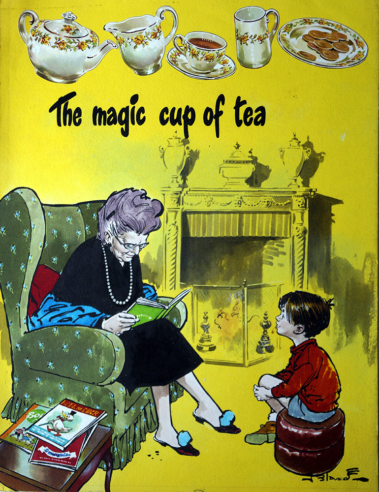 The Magic Cup of Tea (Original) (Signed) art by Jesus Blasco Art at The Illustration Art Gallery
