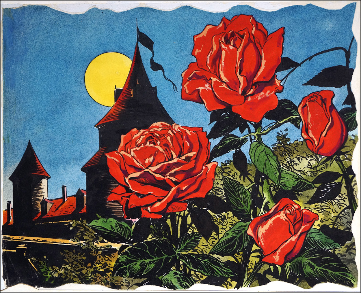 Sleeping Beauty - Red Roses (Original) art by Sleeping Beauty (Blasco) at The Illustration Art Gallery