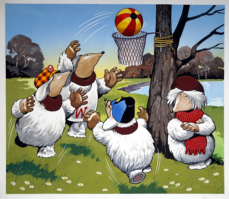 The Wombles: Netball (TWO pages) (Originals) by The Wombles (Blasco) at The Illustration Art Gallery