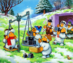 Wombles Playing with Weights (Original)