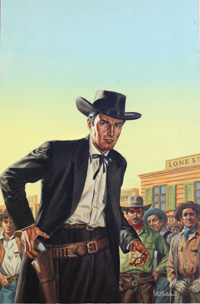 West of Abilene - Corgi paperback cover art (Original) (Signed)