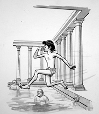 The Roman Baths art by Ralph Bruce