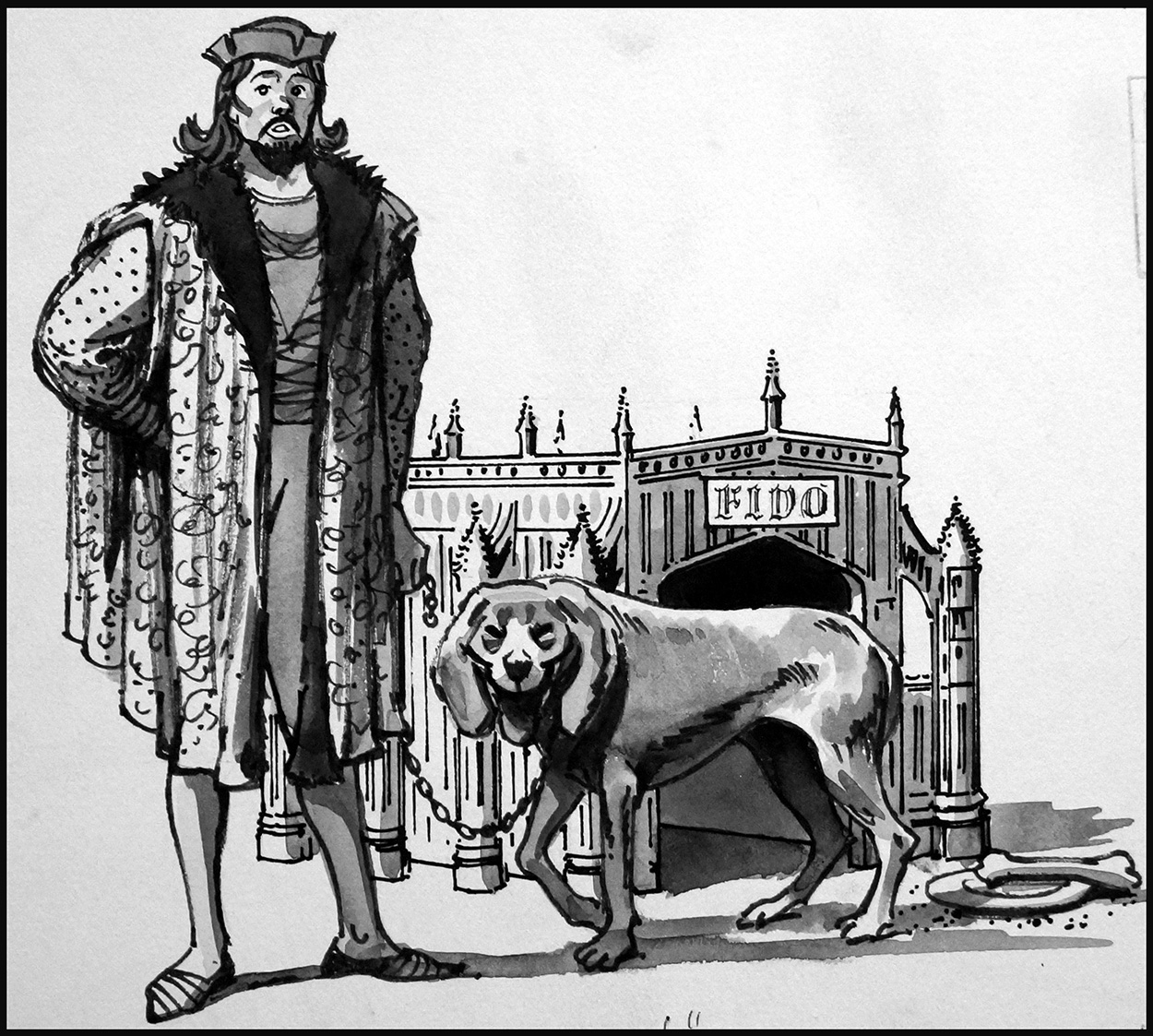 Fido's Gothic Mansion (Original) art by Architecture (Ralph Bruce) at The Illustration Art Gallery