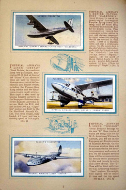 Complete Set of 50 International Air Liners Cigarette cards in album (1936)