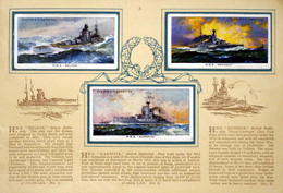 Complete Set of 50 Modern Naval Craft Cigarette cards in album (1939)