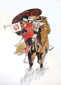 A Herald on Horseback (Original) (Signed)