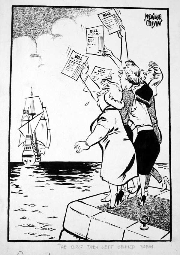 Mayflower (Original) (Signed) by Newspaper Cartoons (Colvin) at The Illustration Art Gallery