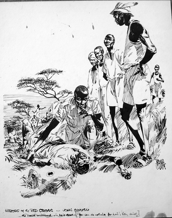 Heroes of the Red Cross John Owusu (Original) (Signed) by Magazine Illustrations (Colvin) at The Illustration Art Gallery