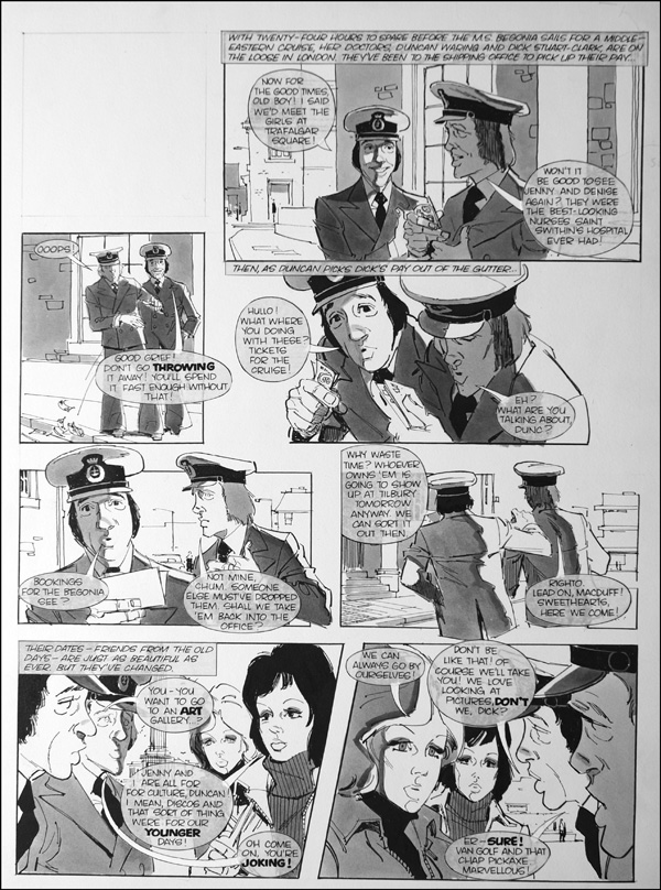 Doctor at Sea: Van Golf (TWO pages) (Originals) (Signed) by John Cooper at The Illustration Art Gallery