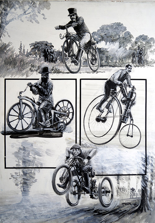 Power on Two Wheels (Original) by Graham Coton at The Illustration Art Gallery
