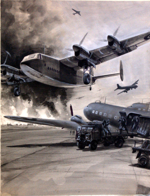 The Berlin Air-Lift (Original) by Graham Coton at The Illustration Art Gallery