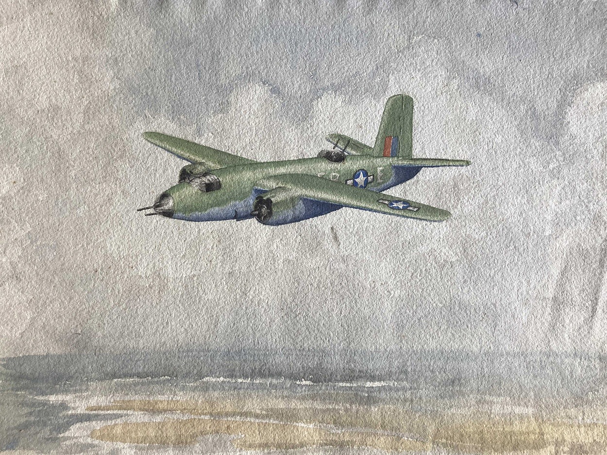 B-26 Twin Engine Widowmaker (Original) art by Other Military Art (Coton) at The Illustration Art Gallery
