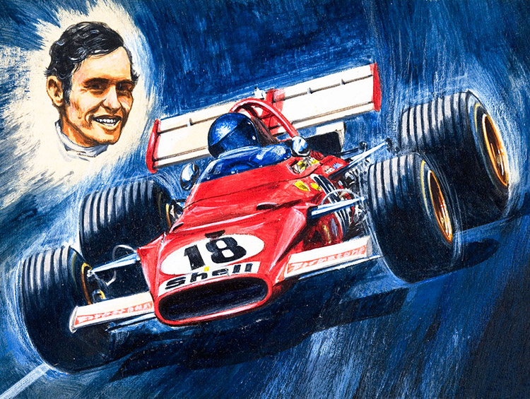 Belgian Ace Jacky Ickx (Original) by Graham Coton at The Illustration Art Gallery