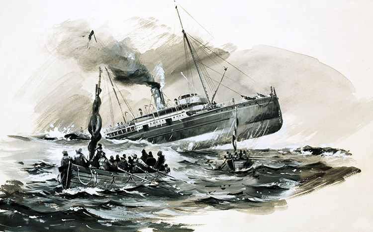 The Sinking of the Steamer Steller in 1899 (Original) by Graham Coton at The Illustration Art Gallery