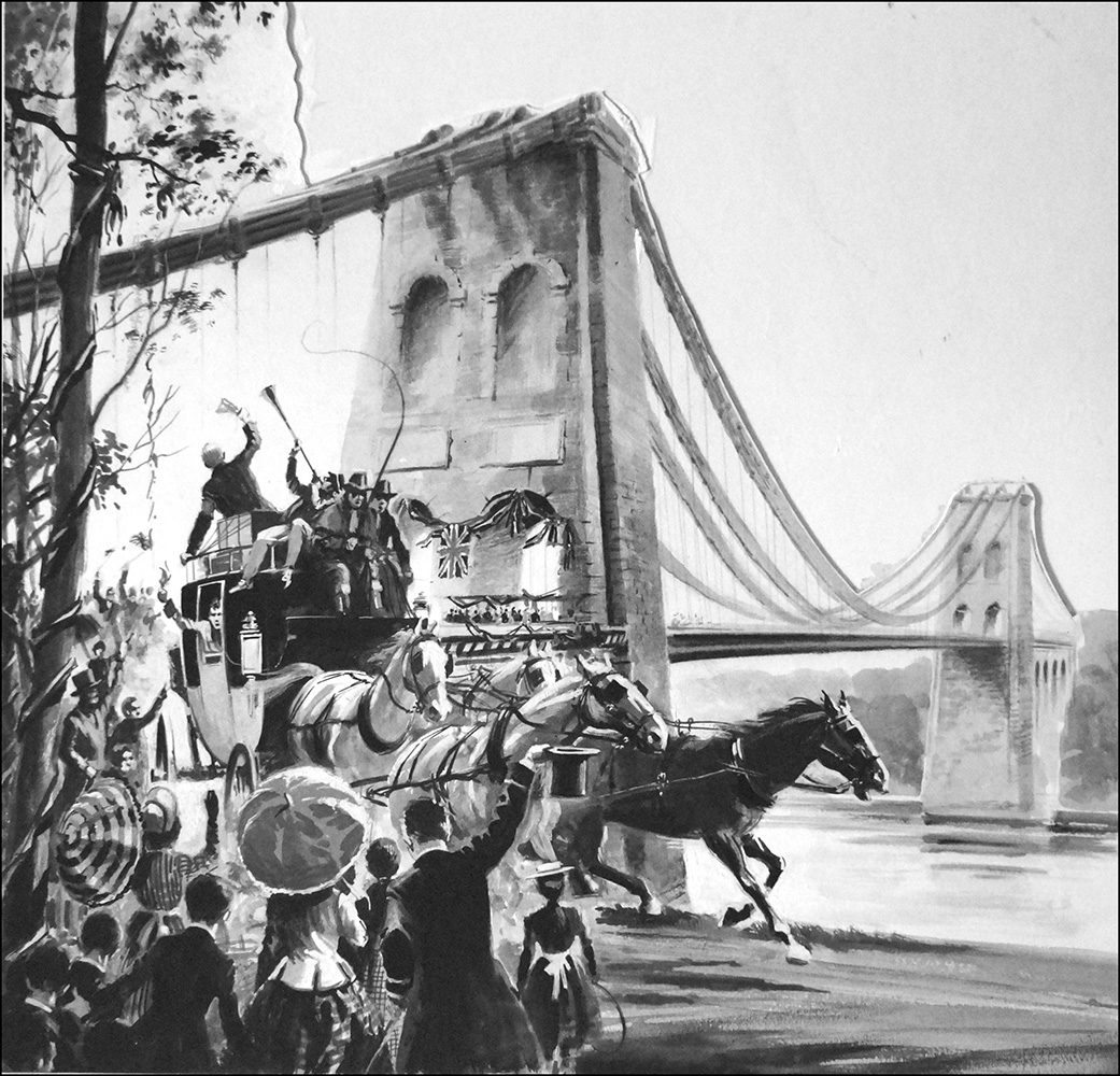 The Menai Bridge (Original) art by Graham Coton at The Illustration Art Gallery