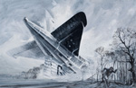 Disaster Strikes the Airship R101 (Original) (Signed)