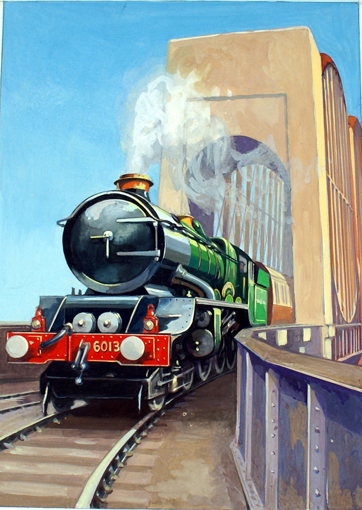 GWR Steam Engine approaching from Saltash Bridge over the River Tamar (Original)