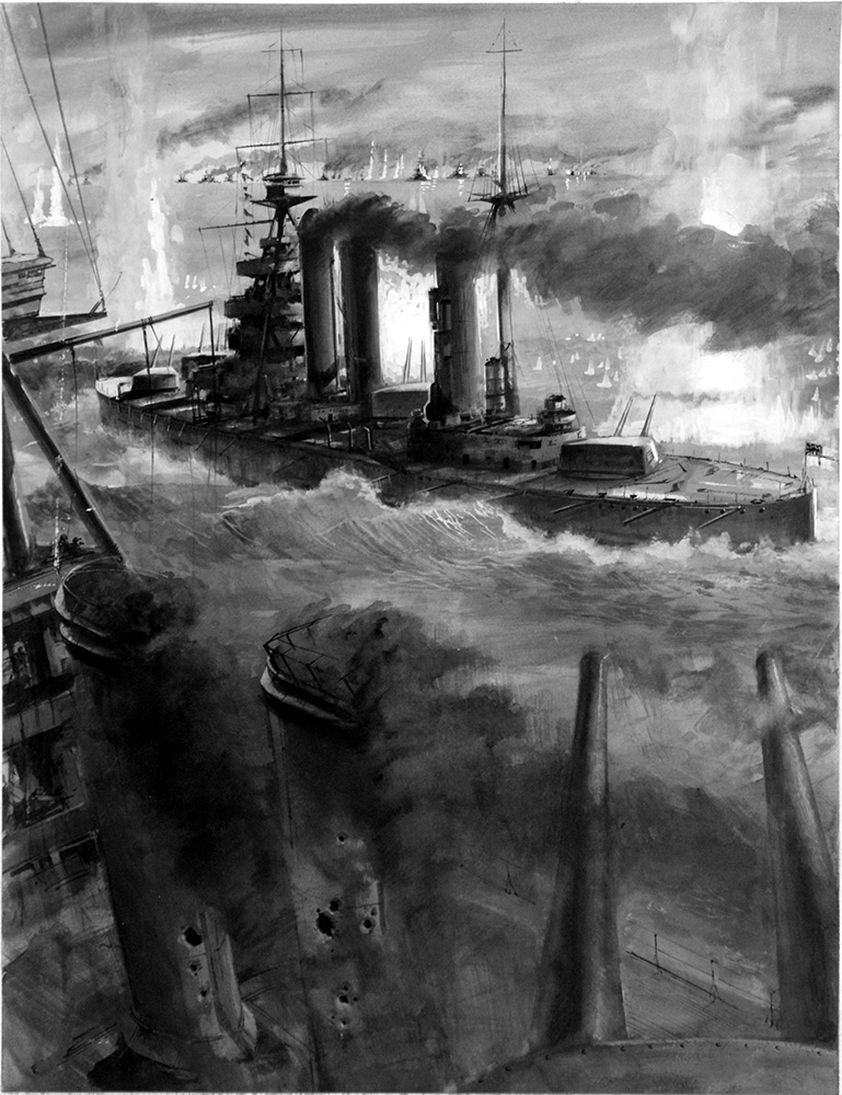 World War One - Battle of Jutland (Original) art by Neville Dear at The Illustration Art Gallery