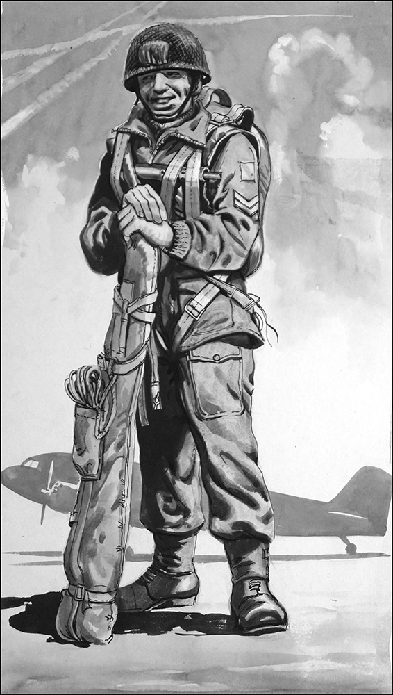 Paratrooper (Original) art by Neville Dear at The Illustration Art Gallery