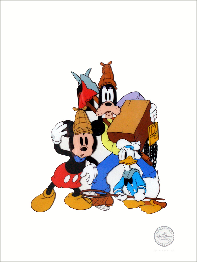Mickey, Donald & Pluto in Lonesome Ghosts 1937 (Limited Edition Print) art by Disney Studio at The Illustration Art Gallery