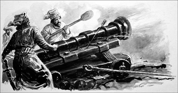 Cannon at the Siege of Constantinople (Original) (Signed)