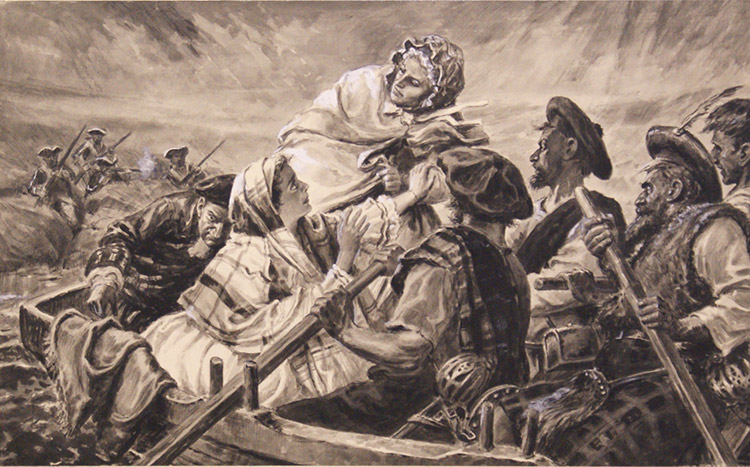 Bonnie Prince Charlie Escapes (Original) by British History (Doughty) at The Illustration Art Gallery