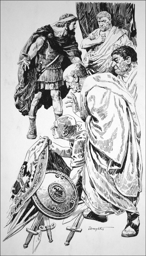Tarquin the Etruscan Tyrant King of Rome (Original) (Signed) by Cecil Doughty at The Illustration Art Gallery