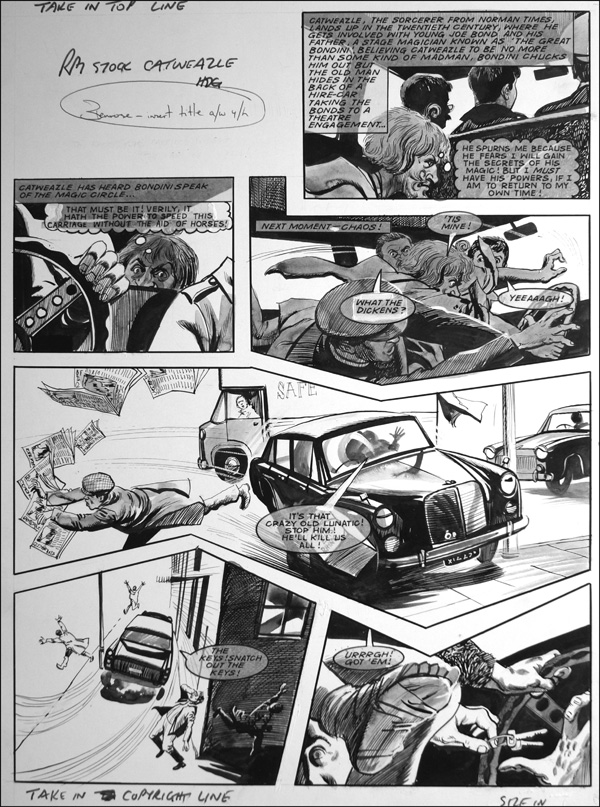 Catweazle - Back Seat Driver (TWO pages) (Originals) by Catweazle (Gerry Embleton) at The Illustration Art Gallery