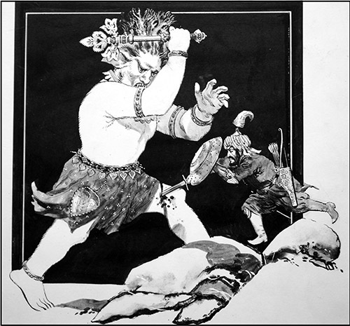 Rustam Slays the White Demon (Original) by Gerry Embleton at The Illustration Art Gallery