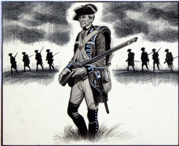 A British Soldier before the Battle of Saratoga (Original) by American War of Independence (Ron Embleton) at The Illustration Art Gallery