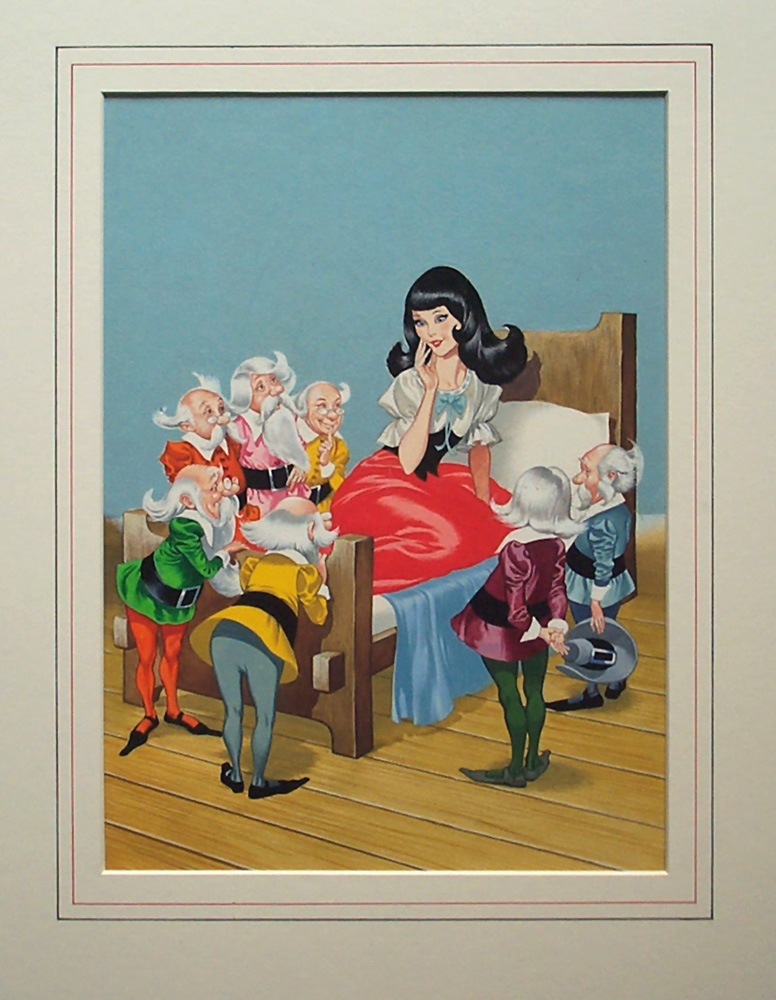 Snow White in bed with the Seven Dwarfs (Original) art by Snow White (Ron Embleton) at The Illustration Art Gallery