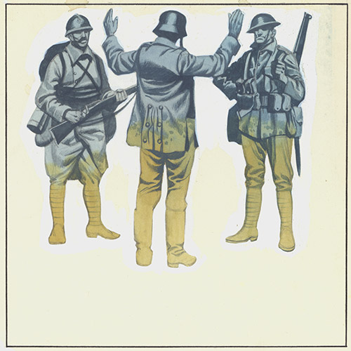 Three Soldiers (Original) by World War I (Ron Embleton) at The Illustration Art Gallery