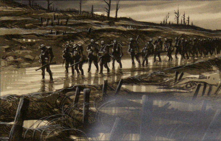 Western Front - After the Battle (Original) by World War I (Ron Embleton) at The Illustration Art Gallery