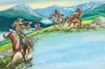 Pony Express Rider Escapes Native American Indians (Original)