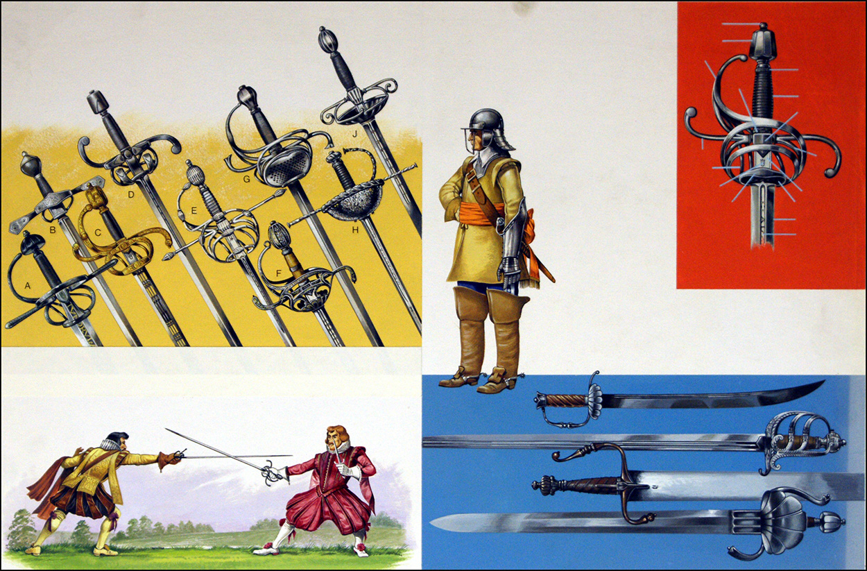 Swords Montage (Original) art by Dan Escott at The Illustration Art Gallery