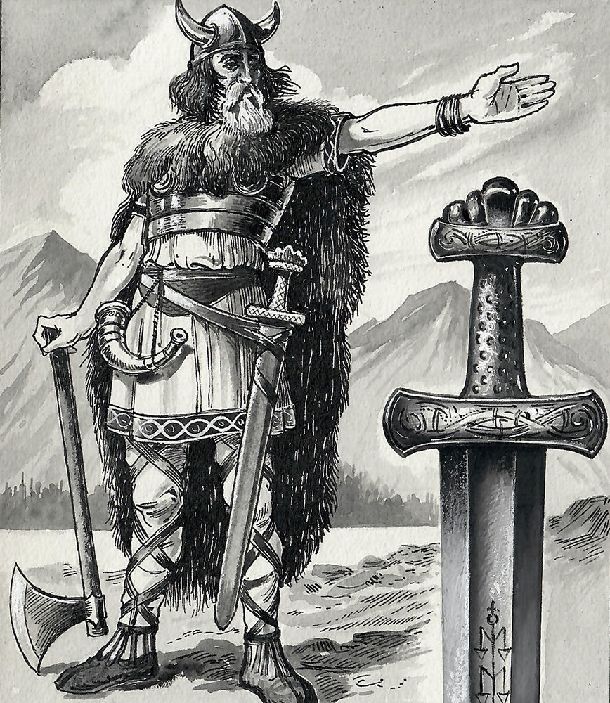 Viking Warrior (Original) art by Dan Escott at The Illustration Art Gallery