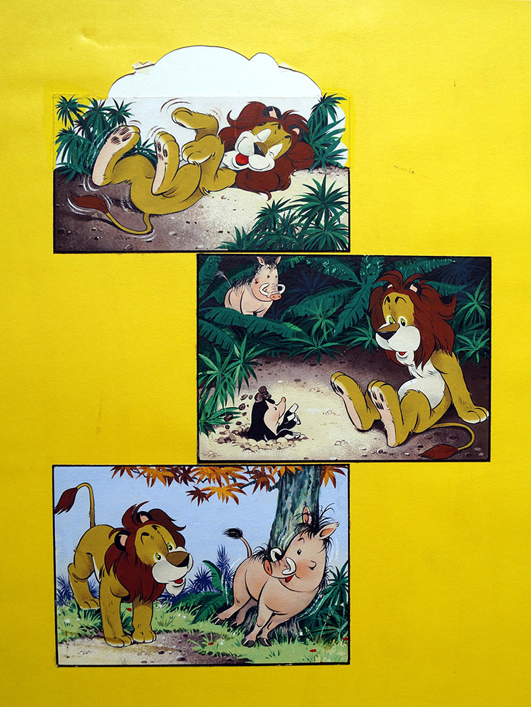 Leo The Friendly Lion - A Boaring Mole (Original) art by Bert Felstead at The Illustration Art Gallery