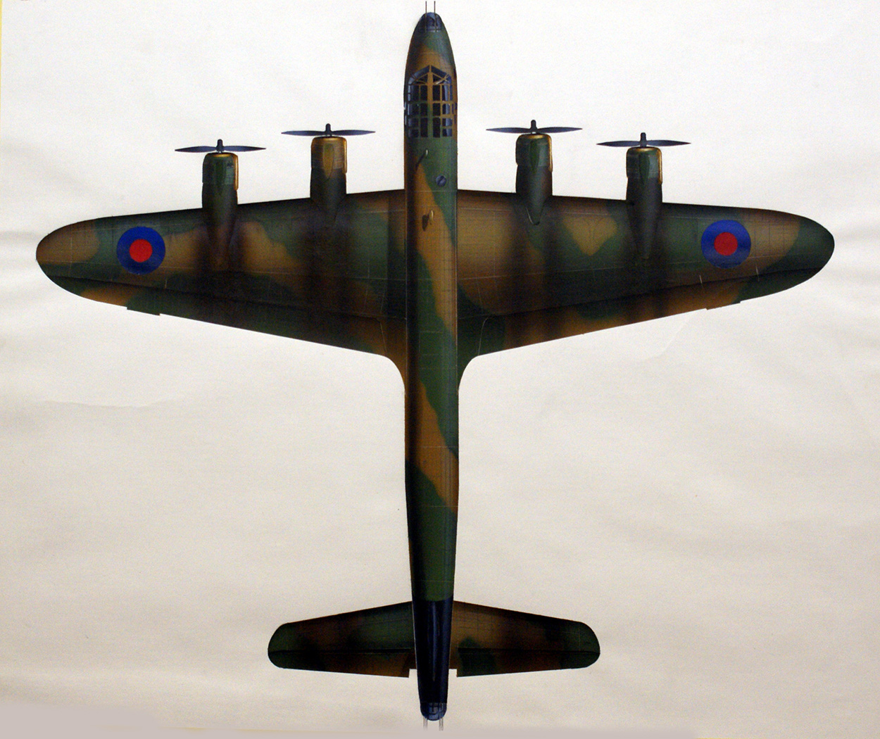 Short Stirling Bomber from above (Original) art by Keith Fretwell at The Illustration Art Gallery